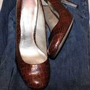 Faux Snake Skin Jessica Simpson Comfy Round Heels